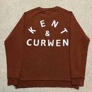 Kent & Curwen Crewneck Sweatshirt Mens Large Orange Back Spellout Logo Pullover
